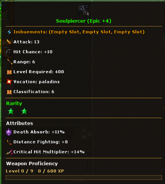 Weapon Proficiency and item tooltip